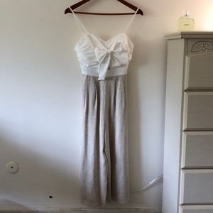 VICI Collection Bow Front Pocketed Jumpsuit